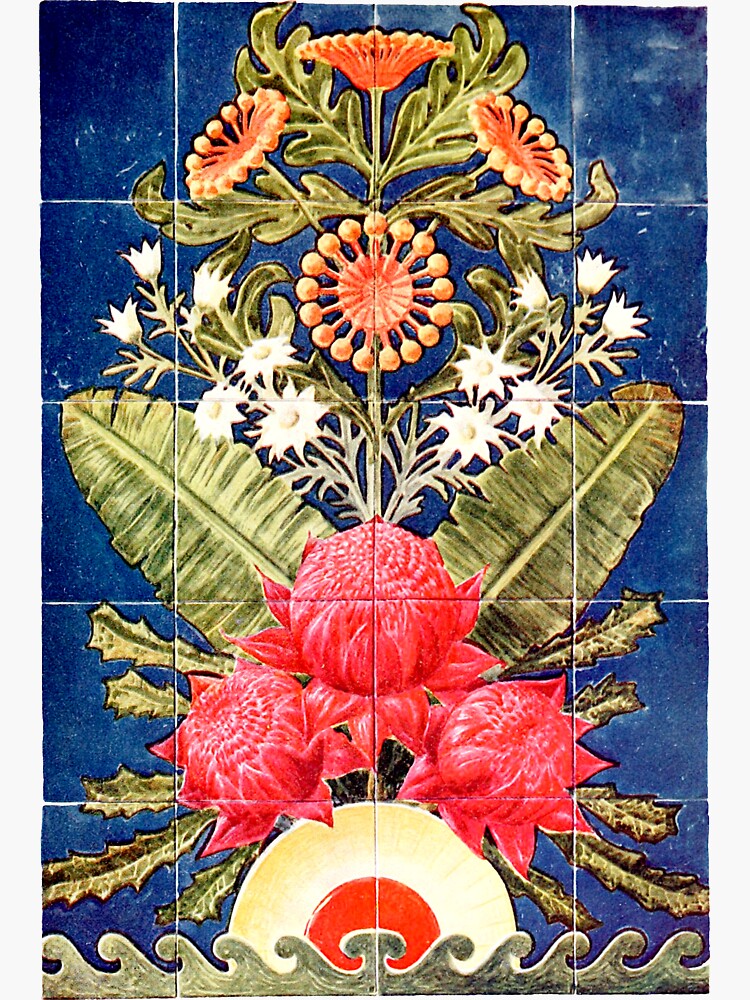 Artwork view, Classic Sydney Waratah Tiles designed and sold by danmackinlay
