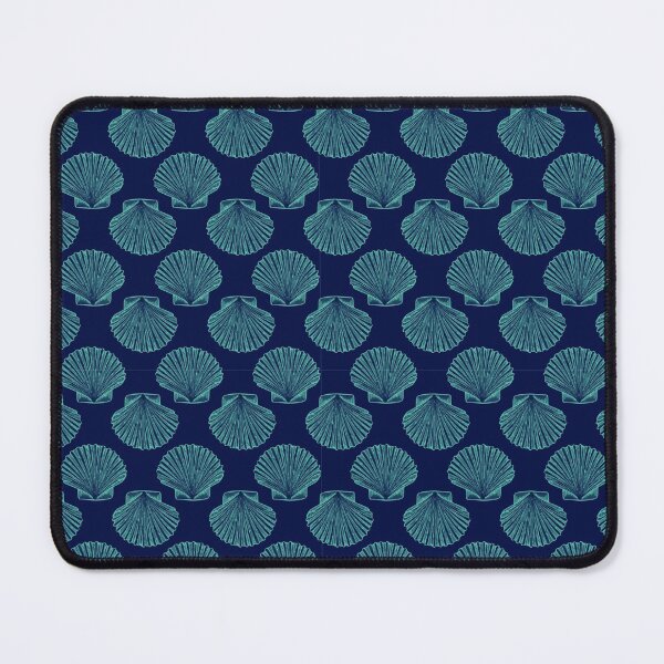 Item preview, Dark Blue and Seafoam Seashell Pattern designed and sold by Candice Davis.