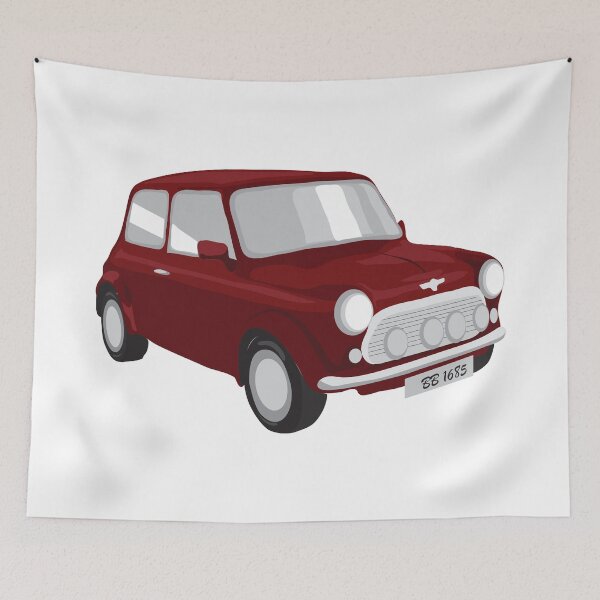 Item preview, Mini Austin Classic Car The Vintage car, Gift for Vintage car Lover, Illustration Red Car 1  designed and sold by BlareBlare.
