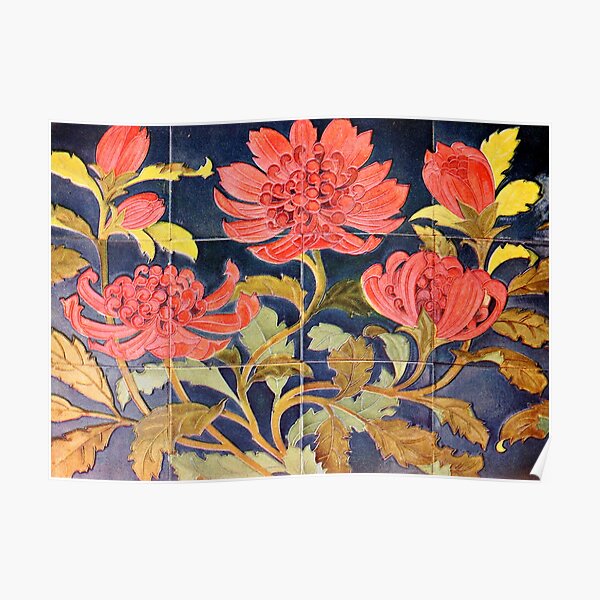 Classic Sydney Waratah Tiles (alternate design) Poster