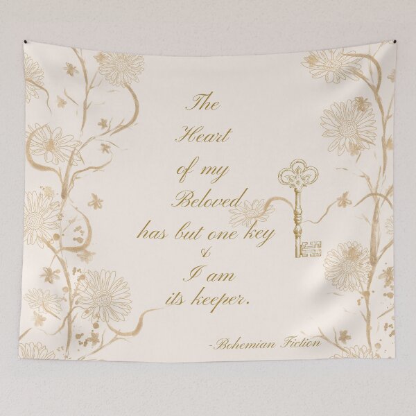 Item preview, Original quote: "The Heart of my beloved has but one key & I am its keeper" designed and sold by BohemianFiction.