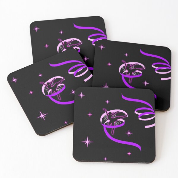 Item preview, Ballerina On Pointe Silhouette Pink and Purple Ribbons Stars designed and sold by Brasilia.