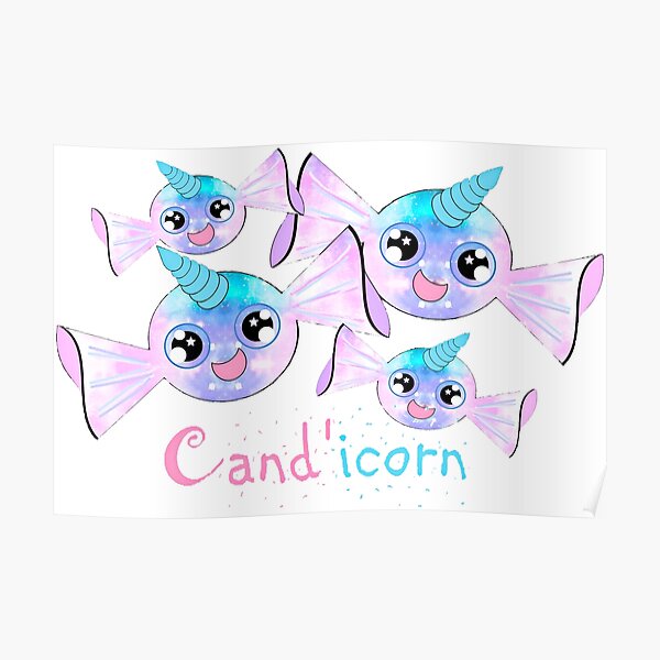 Cand'icorn - Kawaii Candy Unicorn Poster