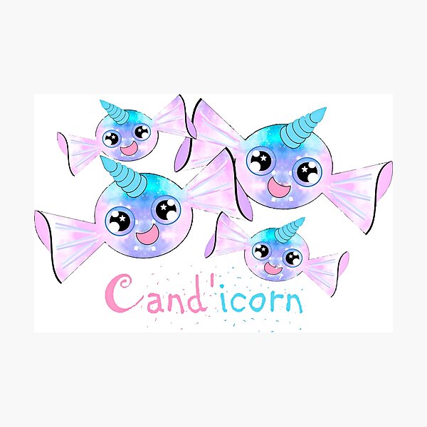 Cand'icorn - Kawaii Candy Unicorn Photographic Print