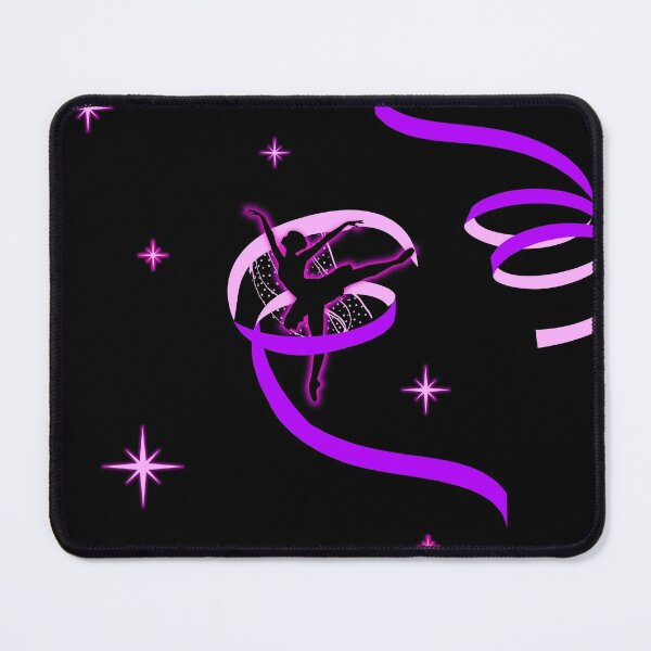 Item preview, Ballerina On Pointe Silhouette Pink and Purple Ribbons Stars designed and sold by Brasilia.