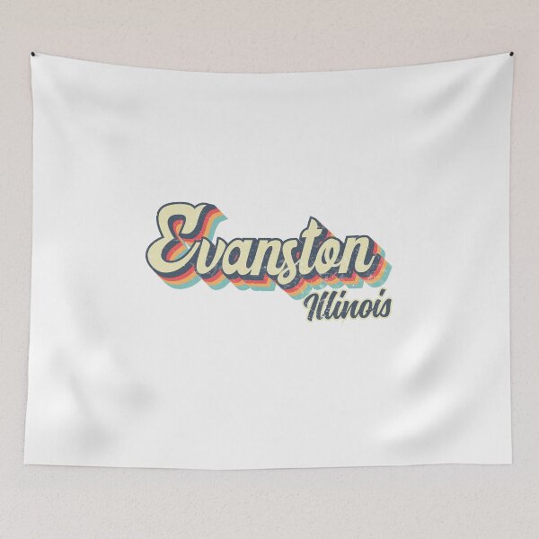 Item preview, Evanston City Illinois Retro Vintage 70s rainbow designed and sold by Teelogic.