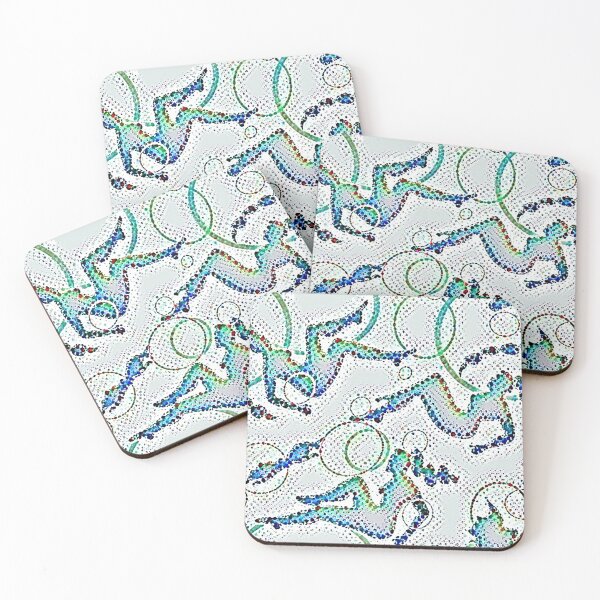Item preview, soap girls, green on white, optimistic painting designed and sold by Maria Mihailova.