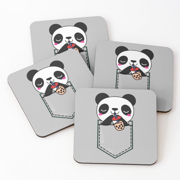 Item preview, Kawaii Cute Adorable Panda Enjoying Bubble Tea designed and sold by Onewivnacher.