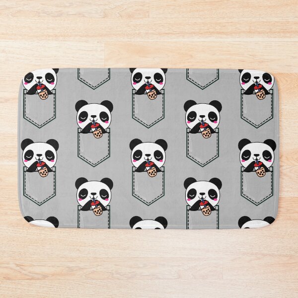 Item preview, Kawaii Cute Adorable Panda Enjoying Bubble Tea designed and sold by Onewivnacher.