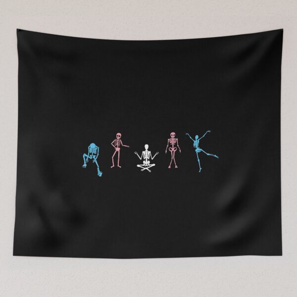 Item preview, Trans Halloween Skeletons. Transgender Pride designed and sold by Subtle Pride Shop.