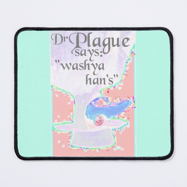Item preview, Dr Plague says washya hans pastel health awareness pixel art inspired 80s style designed and sold by Fashionmonger.