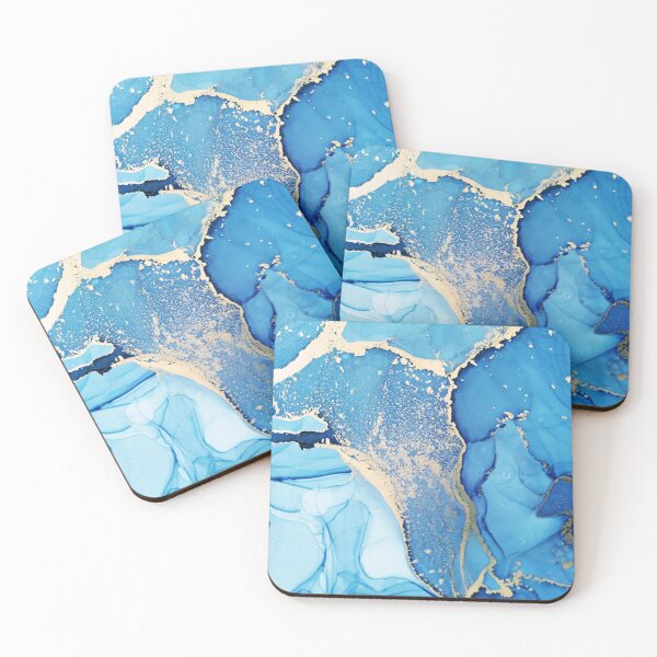 Item preview, Elegant blue gold marble ink abstract painting designed and sold by PurityPublishin.
