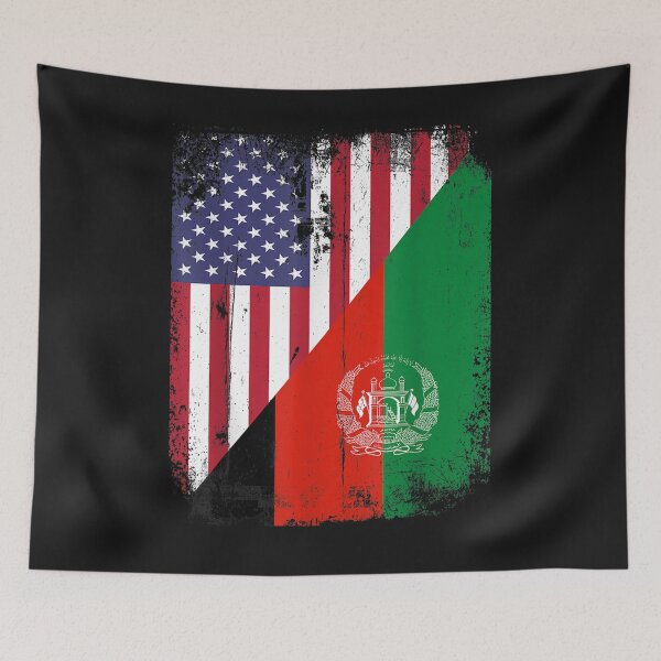 Item preview, Vintage Afghanistan Afghan Flag United state Flag Support T-Shirt designed and sold by Knight-Saverin.