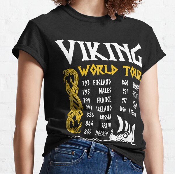 Fruit of The Loom Viking - Vikings - The Viking World Tour T-shirts | High Quality Women's T-Shirt - Black - Available in All Sizes | Techno, Vikings