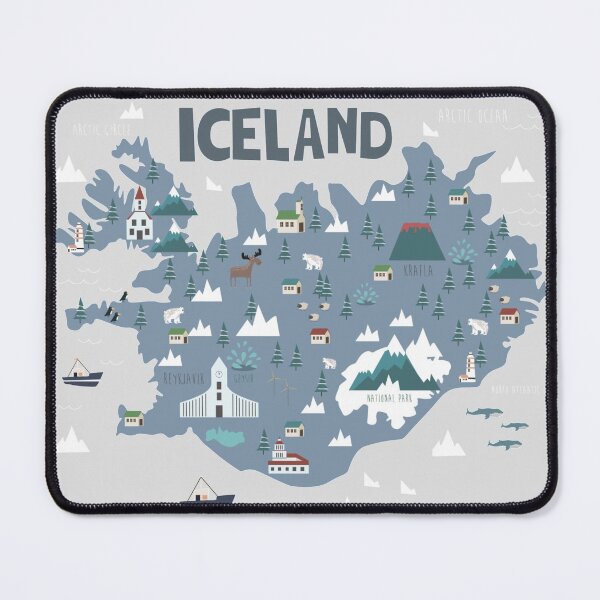 Item preview, ICELAND illustrated map designed and sold by Trio's Stuff.