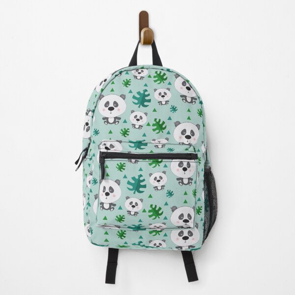 Item preview, A Cute panda pattern with leaves on the green background designed and sold by Victoria Riabov.