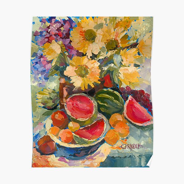 Sunflowers and Watermelon Poster