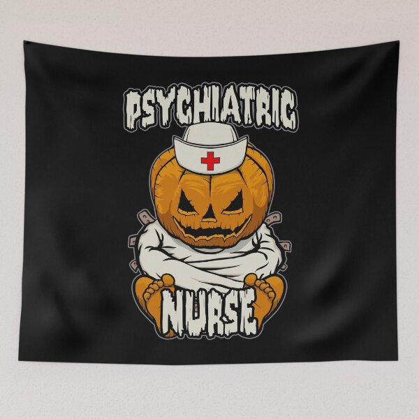 Item preview, Psychiatric Psych Nurse Crazy Halloween Pumpkin designed and sold by GrandeDuc.
