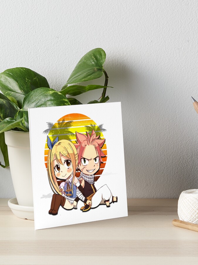 Fairy Tail Natsu Dragneel and Lucy Heartfilia chibi characters