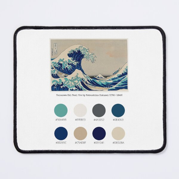 Item preview, Colour Palette of Kanazawa Oki Nami Ura by Katsushika Hokusai (1760-1849) designed and sold by CoffeewithAnh.
