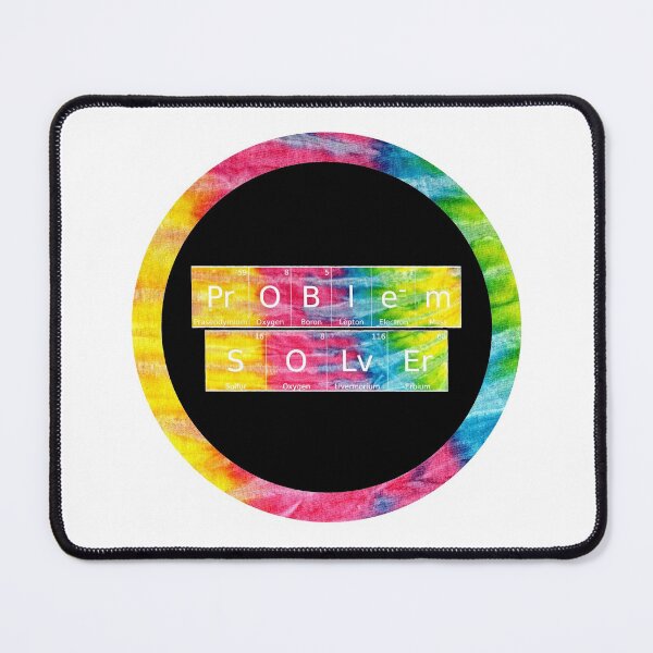 Item preview, Problem Solver written in Chemistry Periodic Table Elements in tie dye font on white background  designed and sold by UncleStuScience.