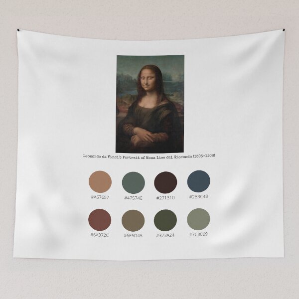 Item preview, Colour Palette of Leonardo da Vinci's Portrait of Mona Lisa del Giocondo (1503–1506)  designed and sold by CoffeewithAnh.