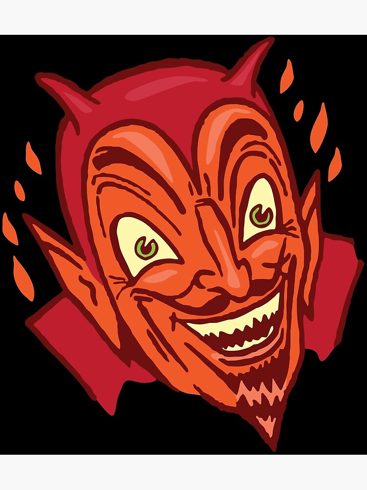 "Vintage Style Devil Face" Poster For Sale By Sc00tball | Redbubble