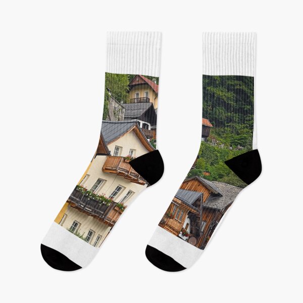 Item preview, Old houses in Hallstatt village Austria designed and sold by goceris.
