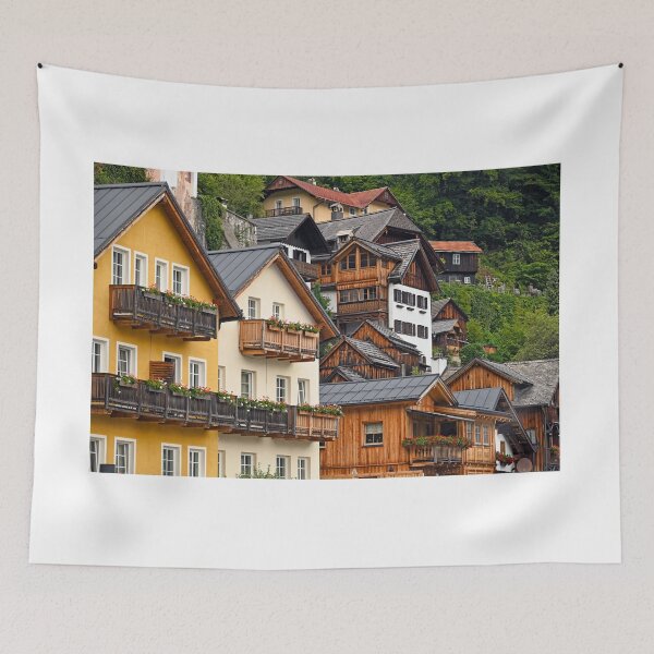Item preview, Old houses in Hallstatt village Austria designed and sold by goceris.