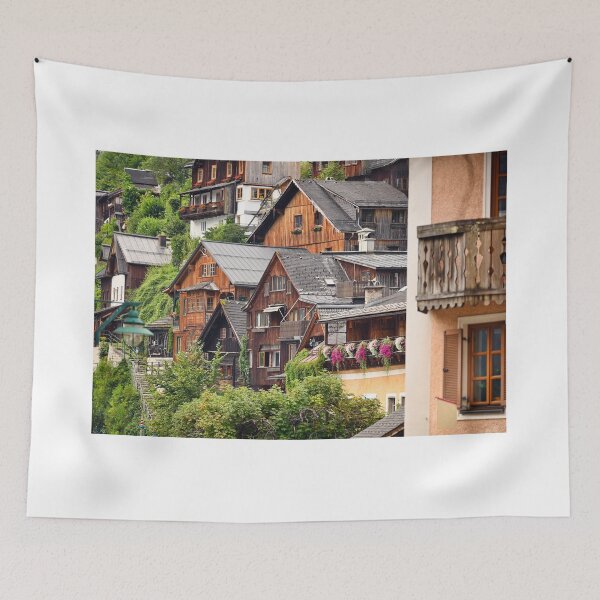 Item preview, Old wooden houses in Hallstatt village Austria designed and sold by goceris.