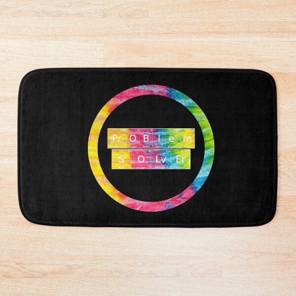 Item preview, Problem Solver written in Chemistry Periodic Table Elements in tie dye font on black background  designed and sold by UncleStuScience.