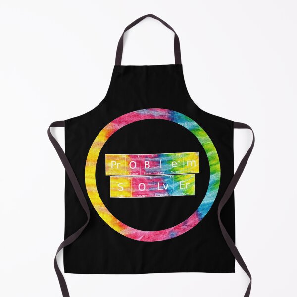 Item preview, Problem Solver written in Chemistry Periodic Table Elements in tie dye font on black background designed and sold by UncleStuScience.
