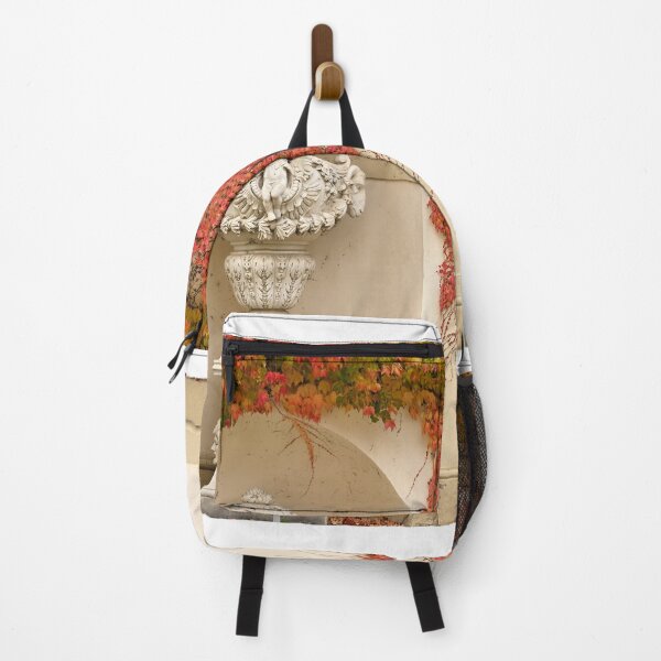 Item preview, wall with creeper plant and statue in Vienna autumn season designed and sold by goceris.