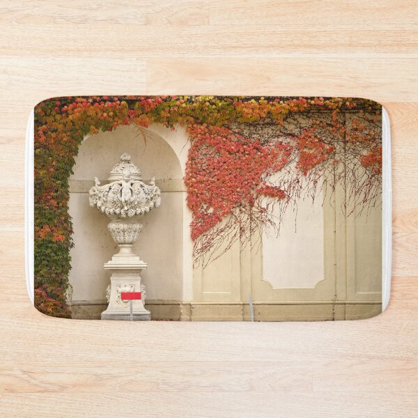 Item preview, wall with creeper plant and statue in Vienna autumn season designed and sold by goceris.