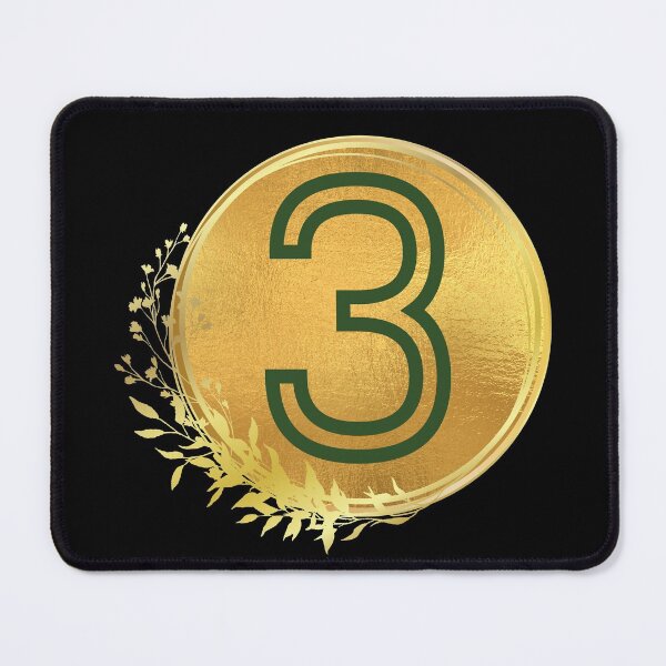 Item preview, Number 3 green in gold circle leaf designed and sold by Benchamart.