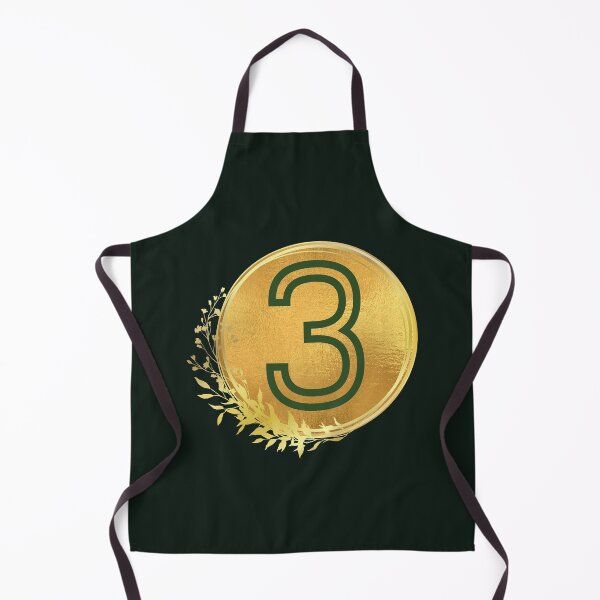 Item preview, Number 3 green in gold circle leaf  designed and sold by Benchamart.