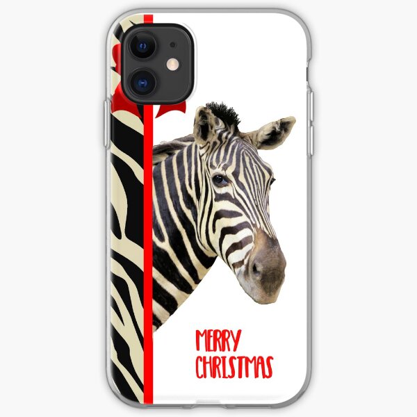 Zebra Christmas Card iPhone Soft Case