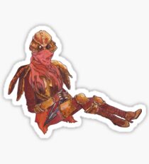 Dunmer in chitin armor - on black Sticker