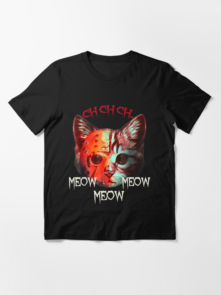 Great Gifts for Fans who Love Halloween Cats BUBBLESTORE Ch Ch Ch Meow Meow Meow Halloween T Shirt for Women 