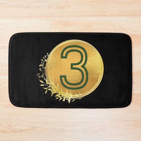 Item preview, Number 3 green in gold circle leaf  designed and sold by Benchamart.