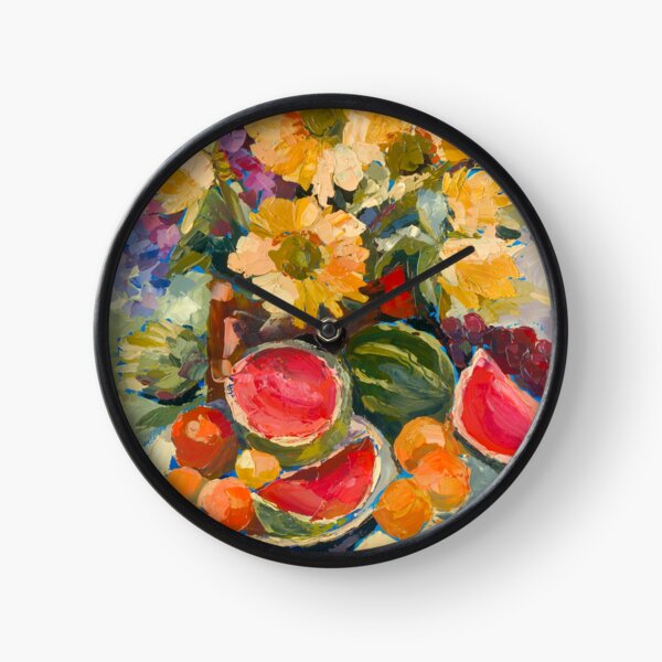 Sunflowers and Watermelon Clock