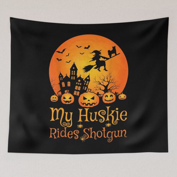 Item preview,  Huskie Rides Shotgun Pumpkin Witch Halloween designed and sold by donnagia.