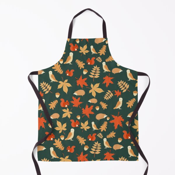 Item preview, Autumn Animals Squirrel Owl Hedgehog Green designed and sold by cashewdays.
