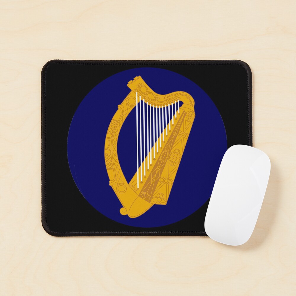 Irish Coat Of Arms Sticker - Celtic Harp On Blue Shield Decal 4x5 Inch