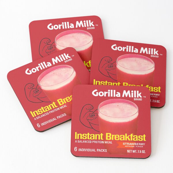 Item preview, GORILLA MILK INSTANT BREAKFAST - PACKAGING designed and sold by ThrowbackAds.