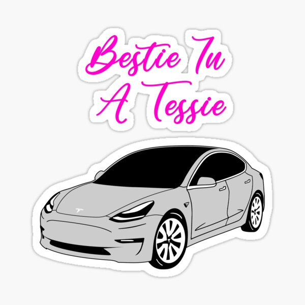 Bestie In A Tessie Sticker featuring colorful playful design