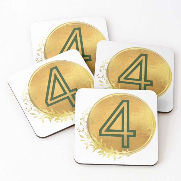 Item preview, Number 4 green in gold circle leaf designed and sold by Benchamart.