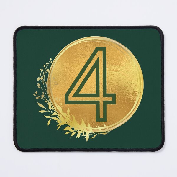 Item preview, Number 4 green in gold circle leaf designed and sold by Benchamart.