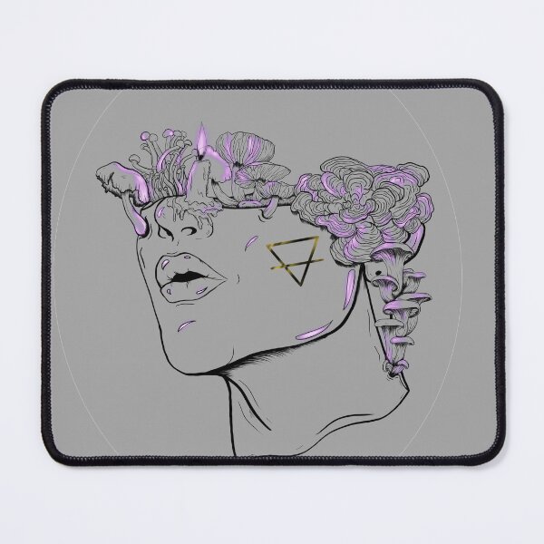 Item preview, G R O W T H - earth elemental witchy blackwork with neon style accents designed and sold by WitchInTheWack.