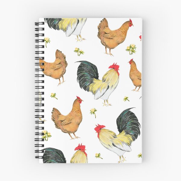 Item preview,  Beige Hen and White Rooster pattern on white designed and sold by AnjeseAnna.
